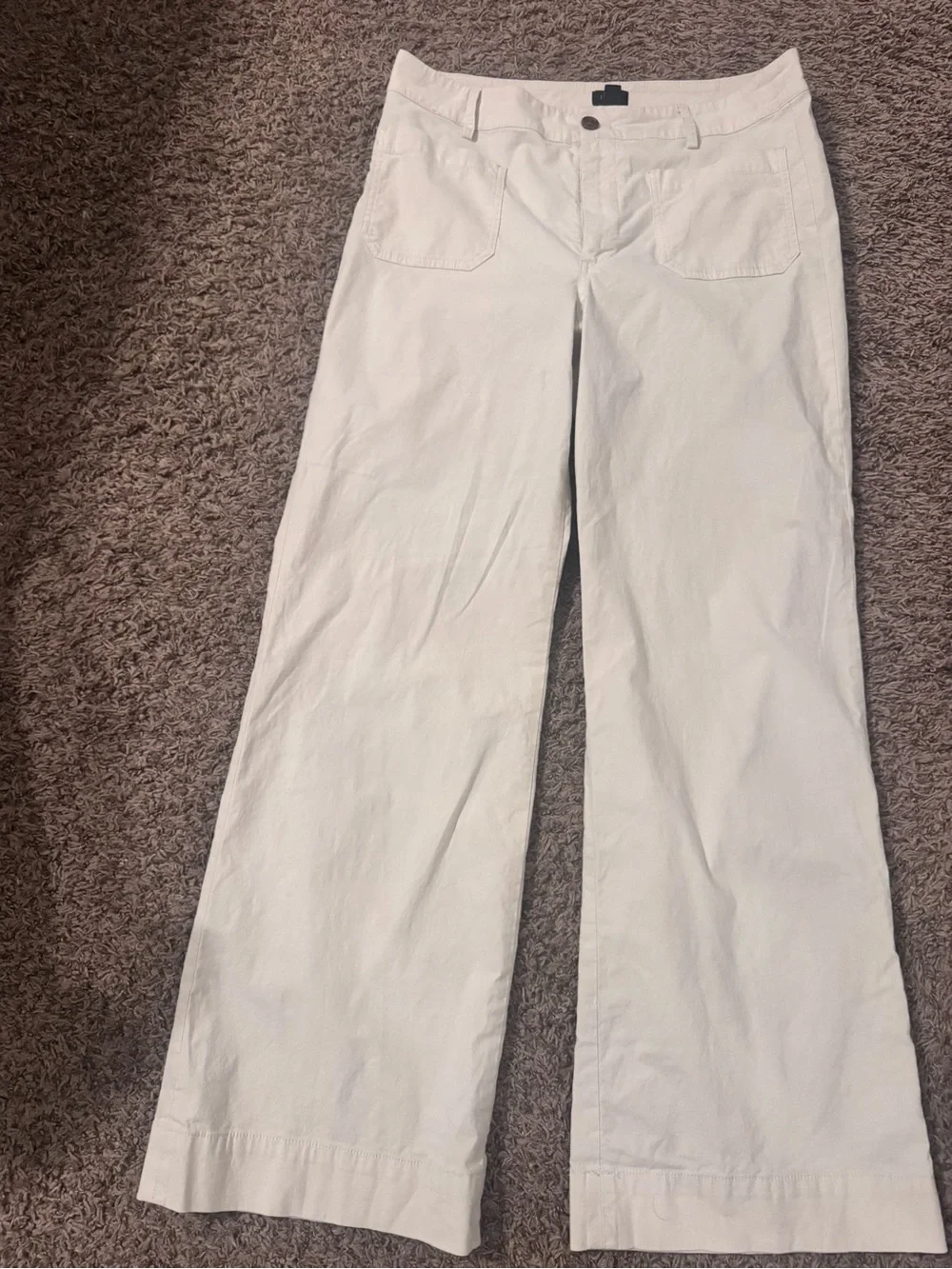 J. Crew Cream Wide-Leg High-Rise Jeans